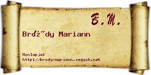 Bródy Mariann névjegykártya