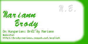 mariann brody business card